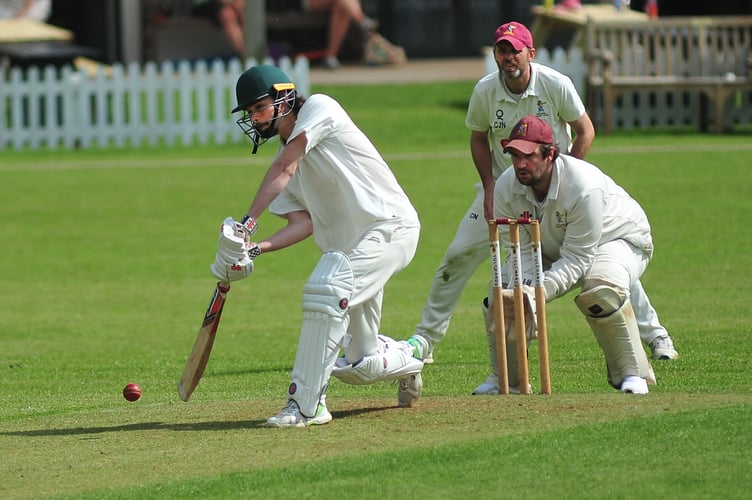 Devon Cricket League C Division West.Ipplepen 2nd XI versus Kingsbridge 1st XI. Kingsbridge batsman T Hirons