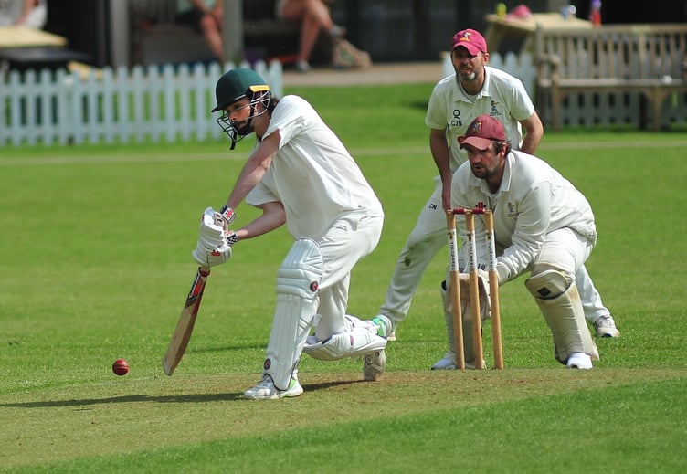 Devon Cricket League C Division West.Ipplepen 2nd XI versus Kingsbridge 1st XI. Kingsbridge batsman T Hirons