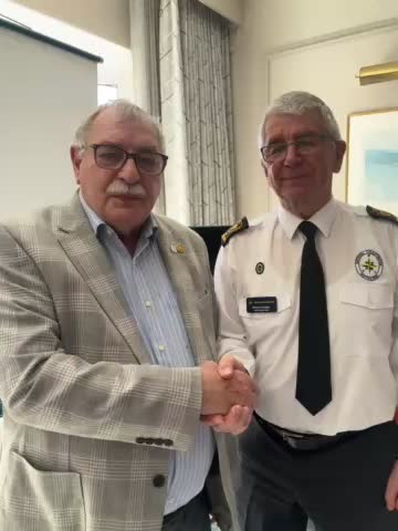 President Alan Thorpe and Richard Cropper from Prawle Point Coastwatch