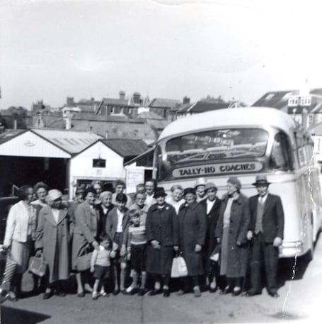Tally Ho coach trip in 1965. Womens Fellowship (Chapel) group