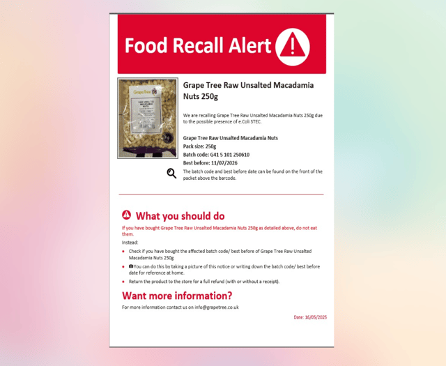 Grape Tree Nuts E. Coli Alert