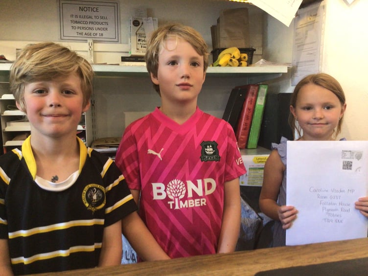 Year 3 pupils prepare to post their letter