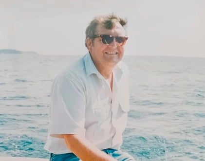 Service user David on boat