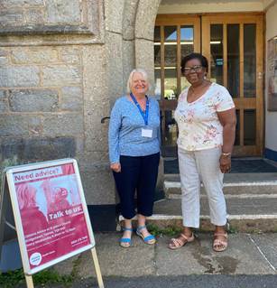 Citizens Advice Totnes Advisers Lesley Thurley and Carmen Luscombe