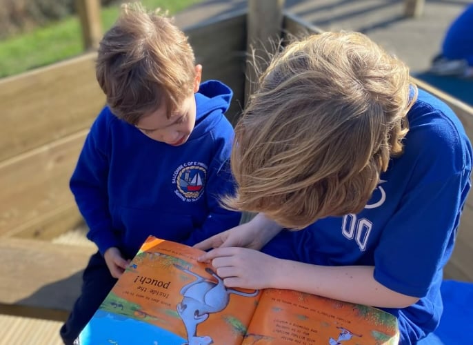 Salcombe CE Primary students