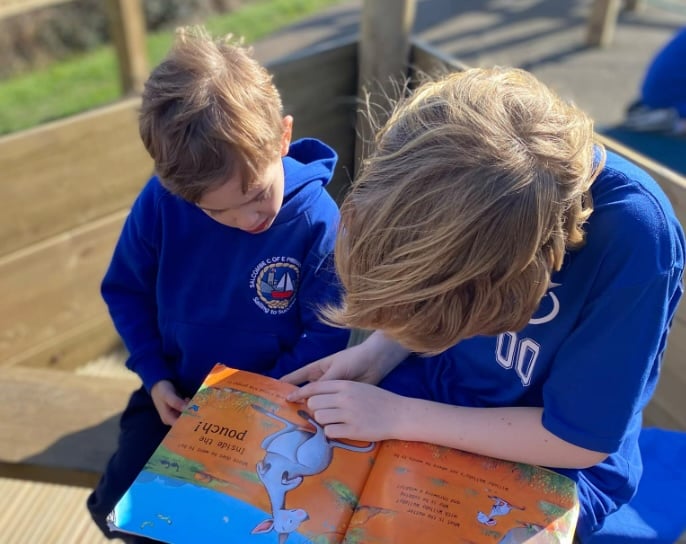 Salcombe CE Primary students