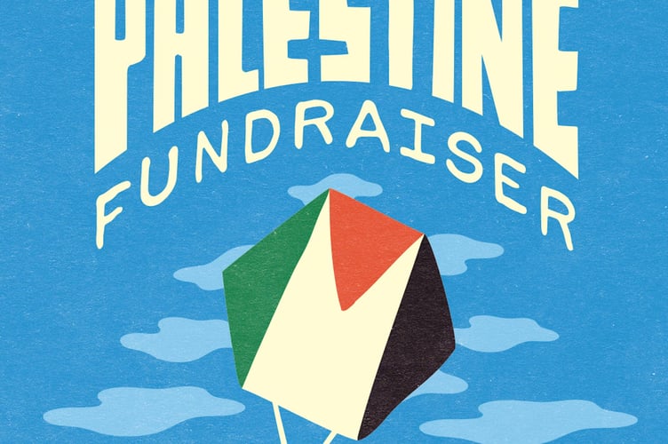 Kite's for Gaza poster for MAP fundraiser at Outside
