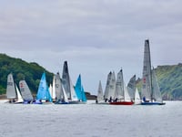 Highly-competitive handicap fleet on regatta morning