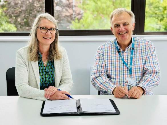 Professor Claire Taylor, Vice Chancellor from Plymouth Marjon University and Mark Hackett Interim CEO from University Hospitals Plymouth.