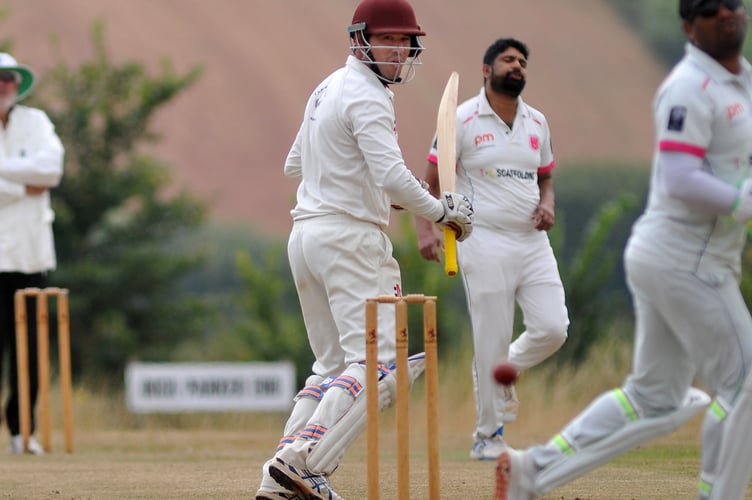 Devon Cricket League E Division West. Stokeinteignhead versus Dartington & Totnes. Dartington & Totnes batsman Jono Lloyd

Dartington & Totnes won the toss and chose to bat making 192/5 off 45 overs. Stoke took to the crease after tea scoring 195/8 in 30.2 overs and taking a two wicket win.