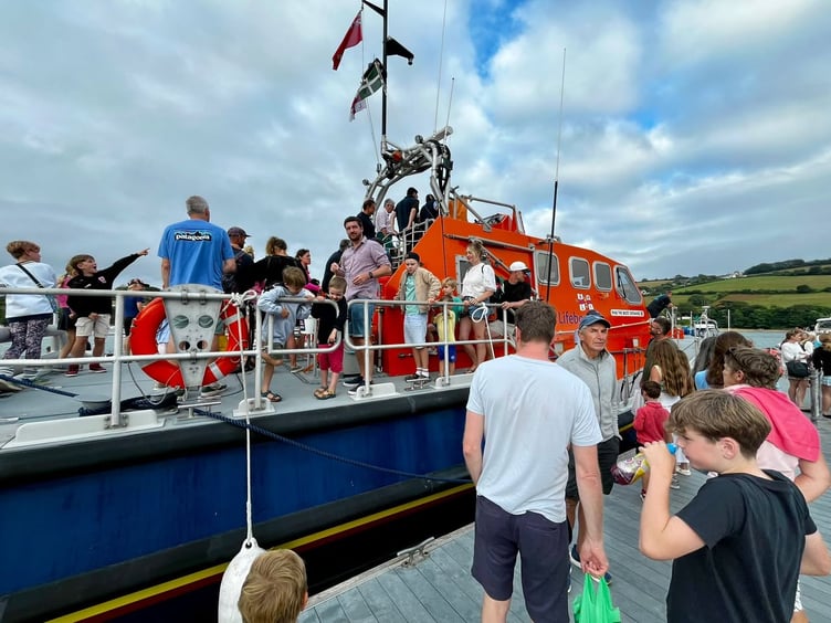 Visitors flock to see a Salcombe RNLI lifeboat