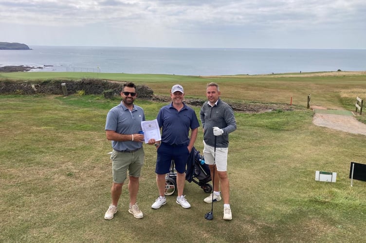 Ashley Crow, Ben Matley and Dan Wellard won the Thurlestone captain's charity day.