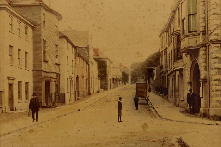 Looking north from the junction of Fore Street with Duncombe Street, Kingsbridge