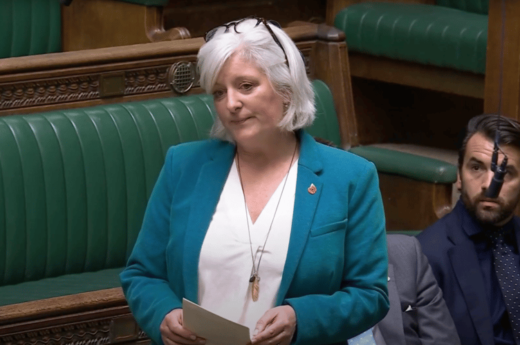 Caroline Voaden speaking in Parliament.