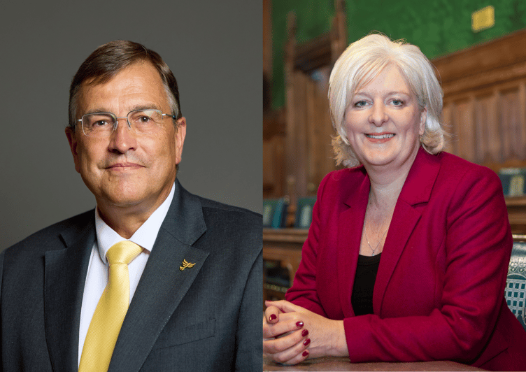 Liberal Democrat MPs Martin Wrigley and Caroline Voaden.