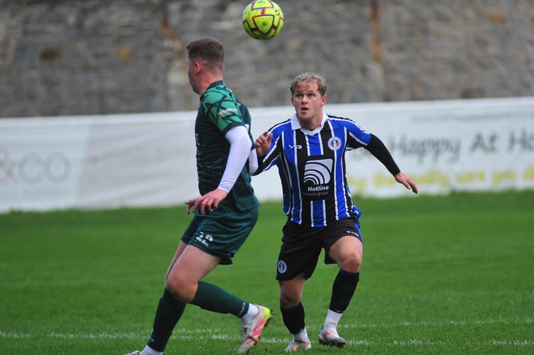 South Devon Football League Premier Division. Match action from Newton Abbot Spurs 2nds versus Buckfastleigh Rangers. A good day at the Rec for Spurs who romped home with a 8-0 win.