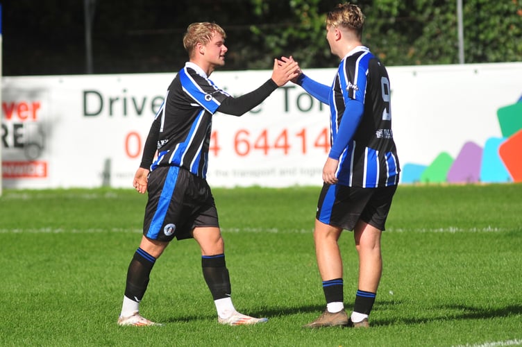 South Devon Football League Premier Division. Match action from Newton Abbot Spurs 2nds versus Buckfastleigh Rangers. A good day at the Rec for Spurs who romped home with a 8-0 win.