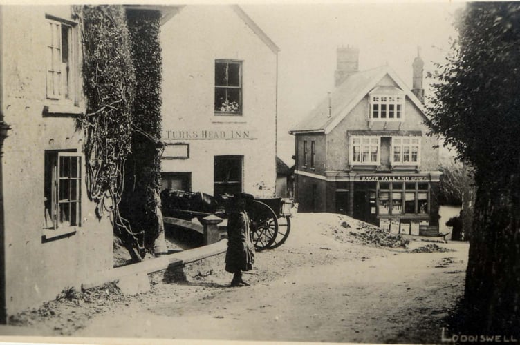 The Turks Head Inn and Yalland's shop, Loddiswell