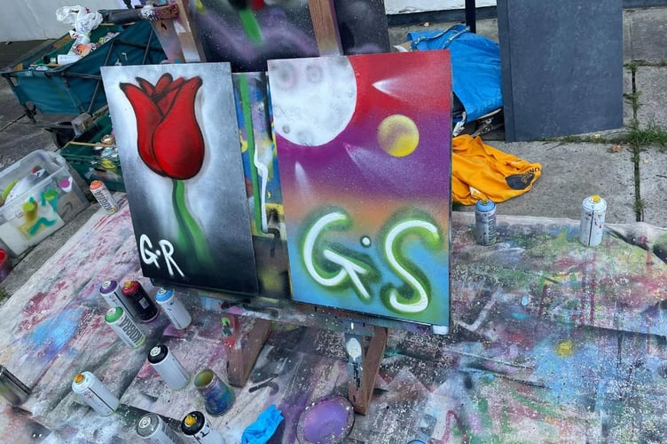 Some of the street art on display