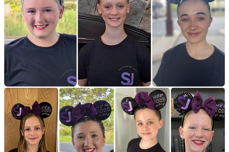 The seven dancers aged between 6 and 17 who performed in Paris