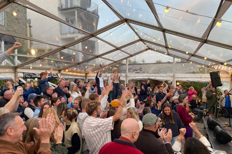 Crowd enjoying the music at Salcombe Live Festival.