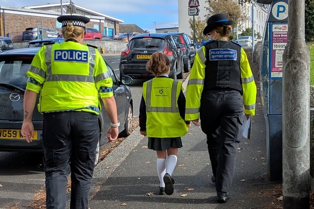 Schoolchildren join police for road safety