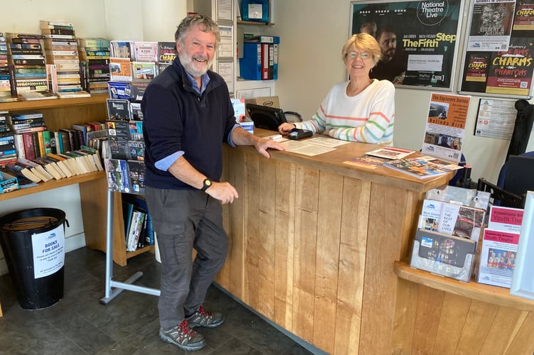 Chair of the Trustees Ian Downing and Volunteer Receptionist Linda Barker 