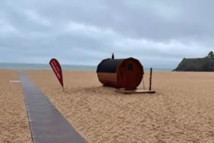 The current sauna at Blackpool Sands