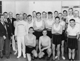 1954 Kingsbridge Boxing Club Team photo in Town Hall Pre Tournament