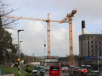 New Derriford Hospital Emergency Care Building features iconic cranes