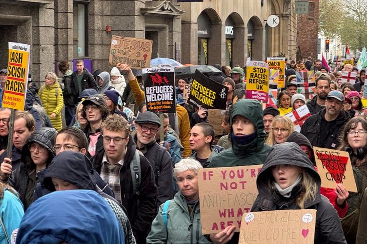 Members of the Exeter is for Everyone group during their march.  AQ 8681
