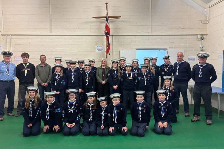 Caroline Voaden MP with the Sea Scouts