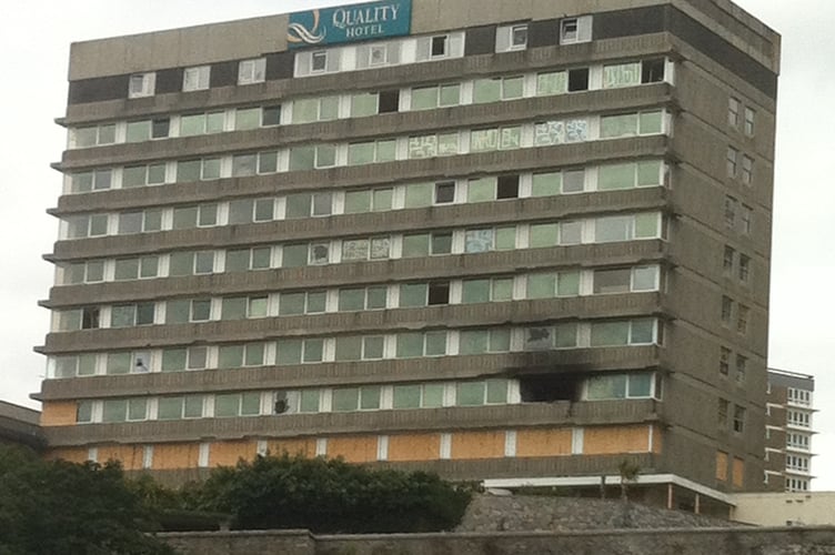 The derelict Quality Hotel