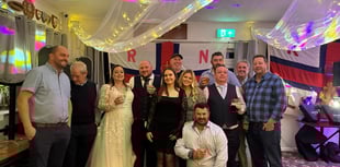 Salcombe RNLI celebrates Malcolm Church's wedding to Lou