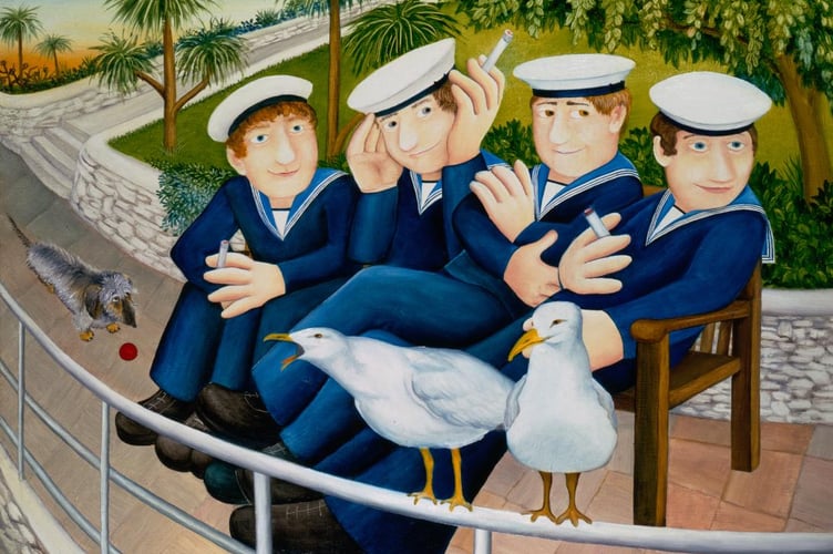 Sailors and Seagulls by Beryl Cook