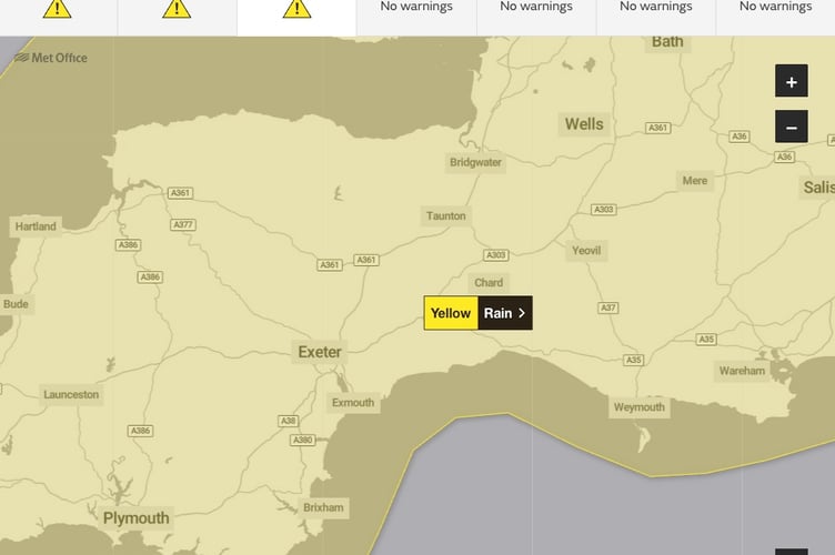 The Met Office has issued a yellow rain warning for Thursday (January 15)
