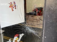 “Not just our windows, but our hearts broken”  says takeaway owner