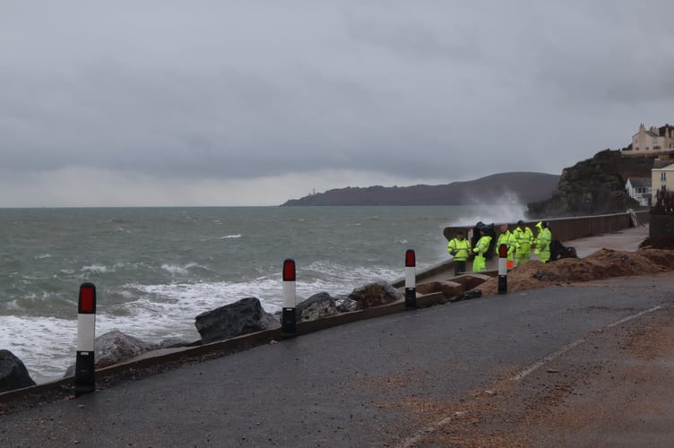Teams of engineers assessing the damage