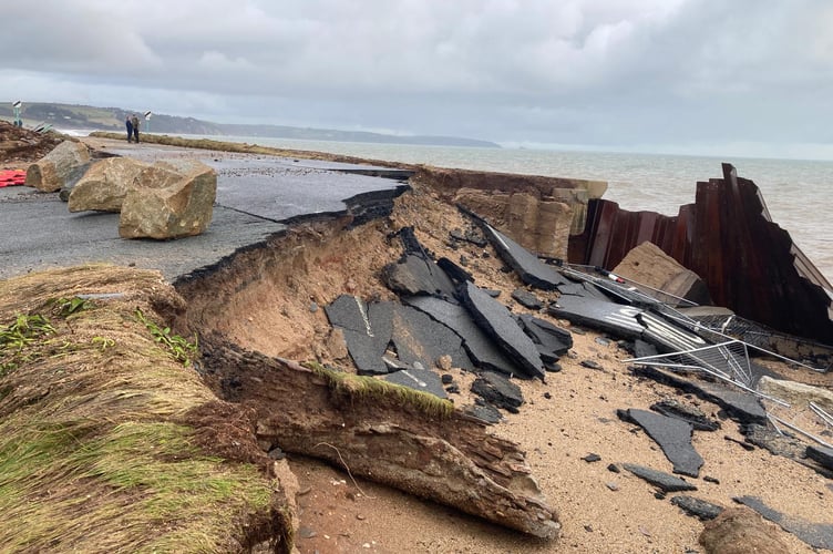 Slapton Line and Torcross Tank Car Park have collapsed into the sea.