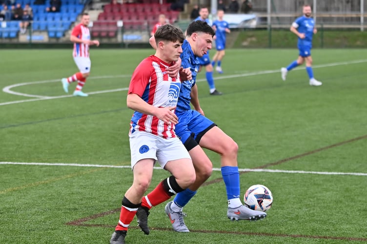 South Devon Football League. Herald Cup third round  match action from Paignton Saints 1st versus Newton Abbot Spurs 2nds. And the Saints went marching though to the quarter finals after winning 5-4 on penalties after a 1-1 full time score.