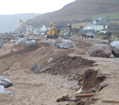Hollowed out by the sea after storms batter Beesands