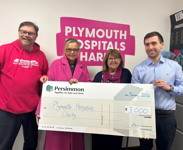Persimmon Homes Donates £3,000 to Plymouth Hospitals Charity