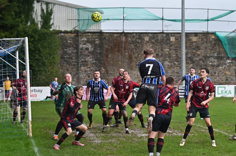 South Devon Football League Premier Division, Match action from Newton Abbot Spurs 2nds versus Totnes & Dartington SC, A 6-0 home win at the Rec for Spurs