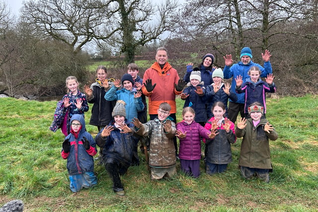 East Allington pupils plant trees with Chris Packham 