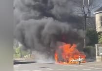 WATCH: Major car fire in Ivybridge blocks main roads