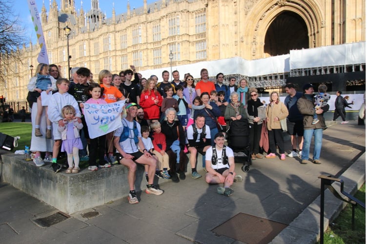Family, friends and supporters travelled from Devon to celebrate John Mildmay-White’s ultramarathon achievement.
