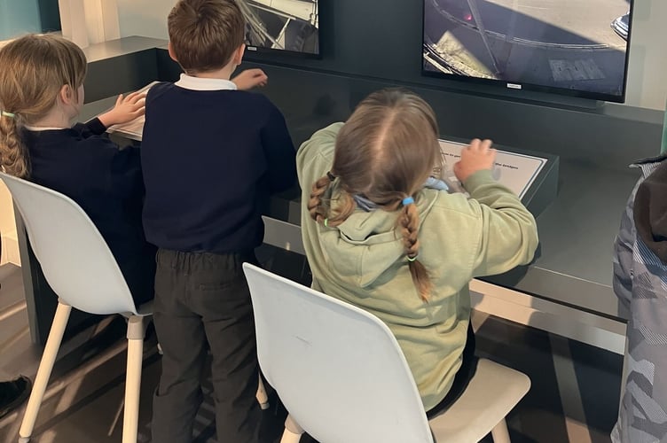 West Alvington pupils in the Tamar visitor centre