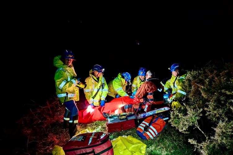 Multi-agent rescue of a lone sailor who ran aground at Bolberry Down.