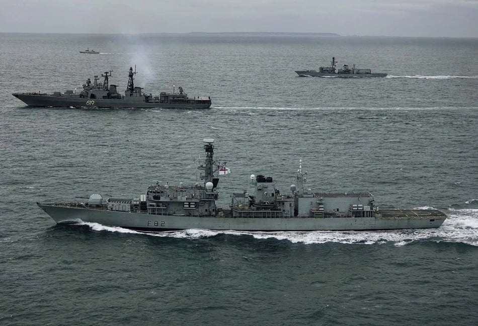 Royal Navy ships shadow Russian vessels in the Channel