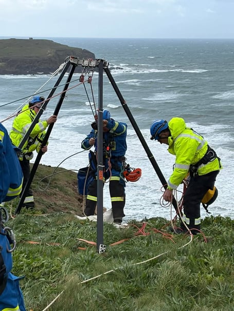 The rescue operation underway